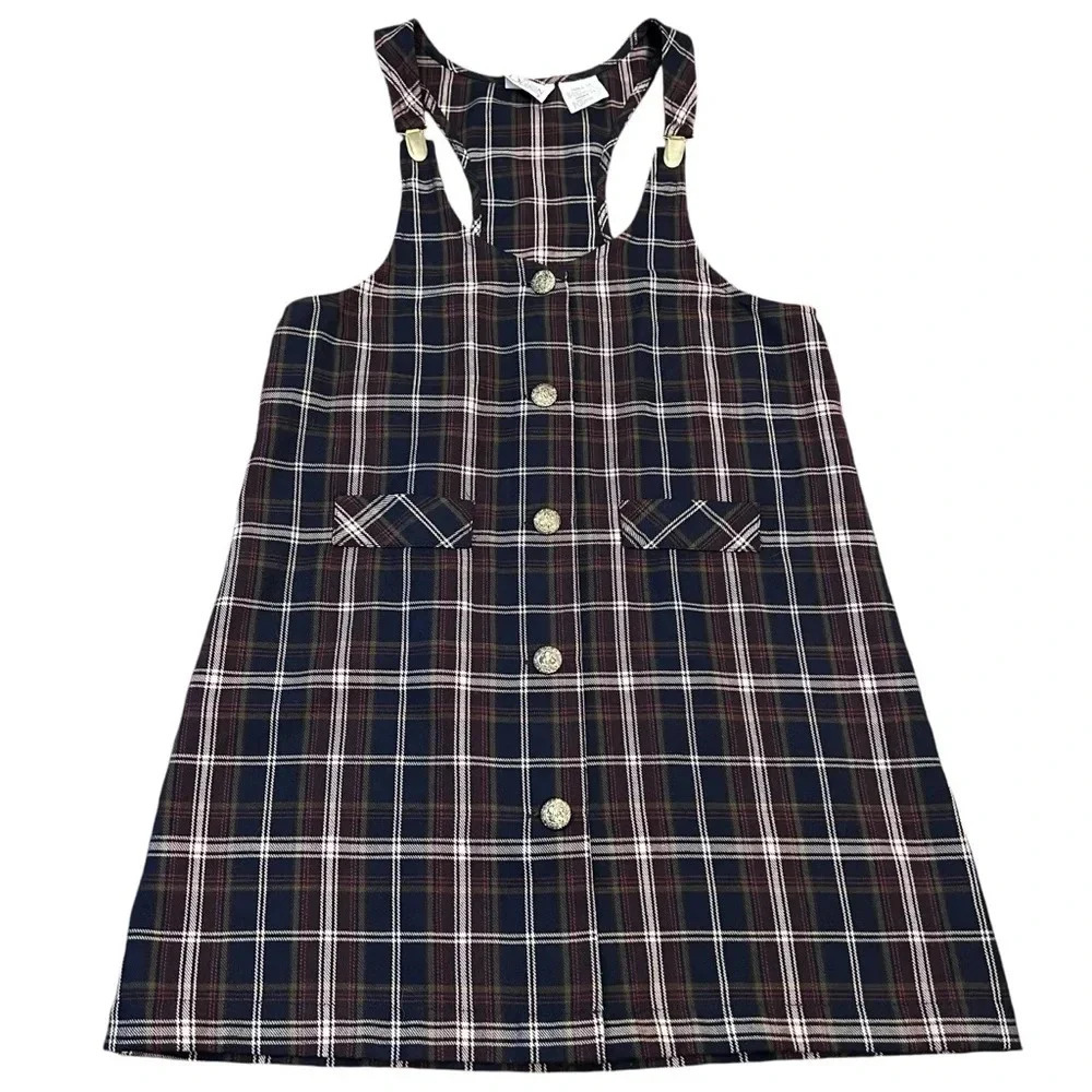 Vintage 90's In Design Girl's 14 Plaid Schoolgirl Dress